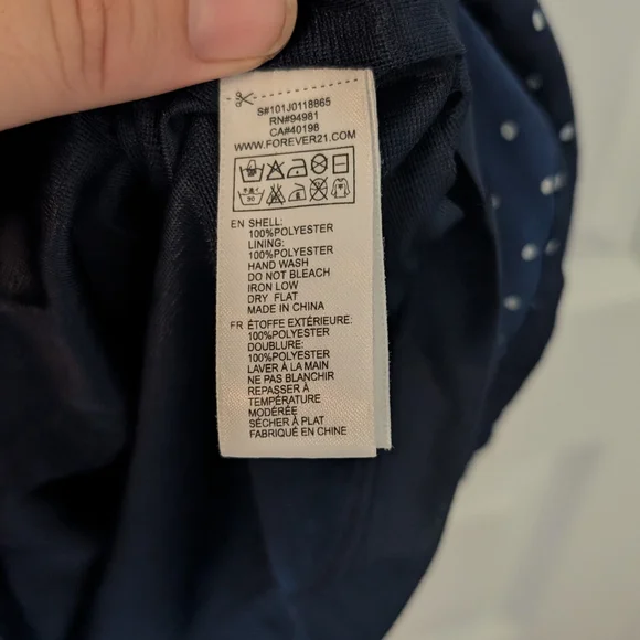 Forever 21 Navy and White Polka Dot Dress - Picture 3 of 4